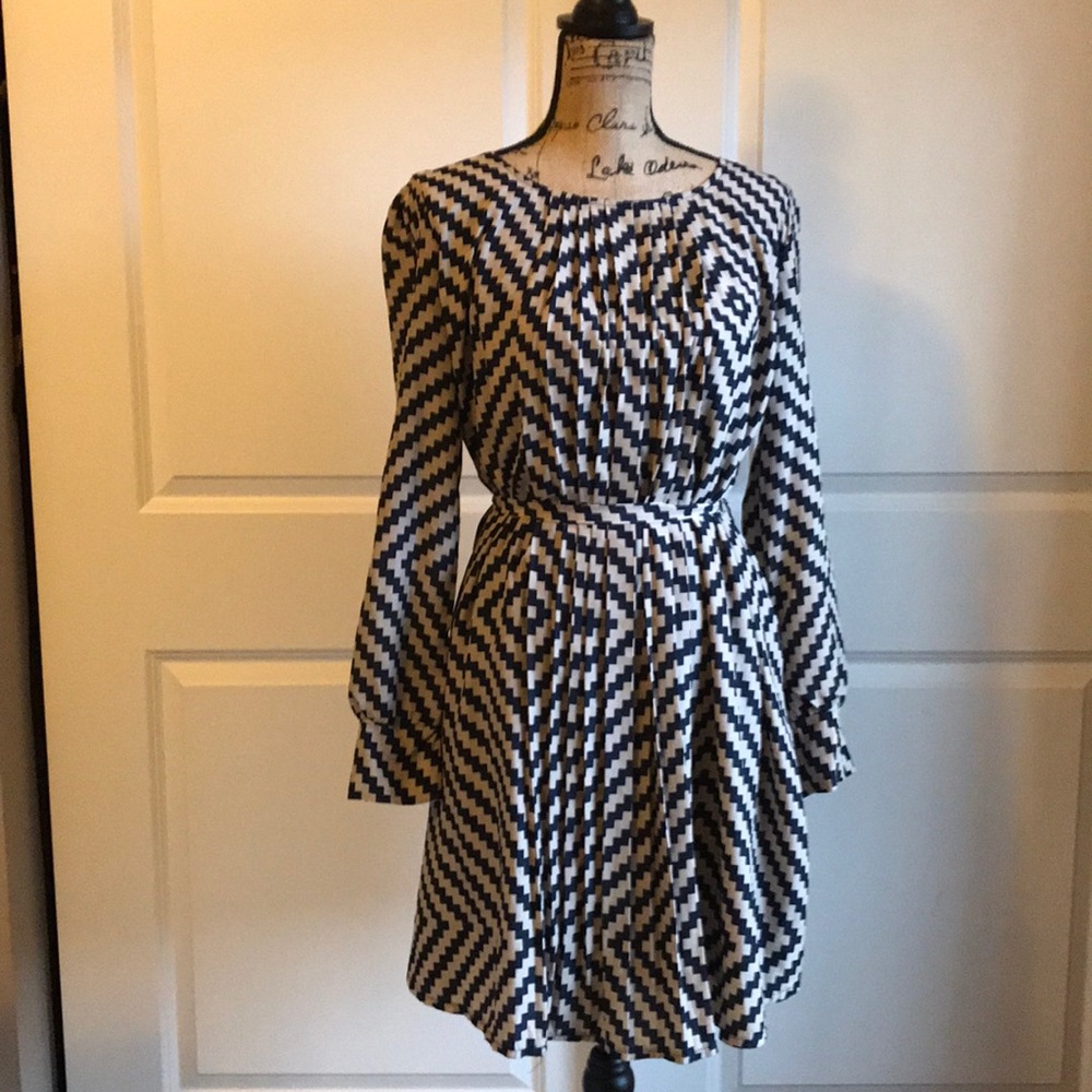 Hot Mama Cream and Black Patterned Dress